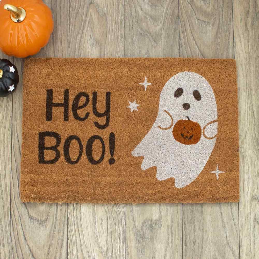 Something Different - Natural Hey Boo Ghost Doormat - Multicolours